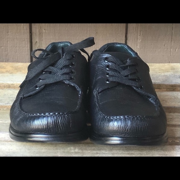 NATURE'S STRIDE Richmond Black Pebbled Leather Therapeutic Oxford Shoes size 10W - Picture 4 of 9
